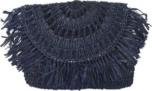 Mar Y Sol Deep Navy Blue Small Straw Clutch, NWT!